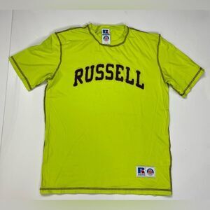Russell ASAP Worldwide T-shirt Men Medium Neon Short Sleeve